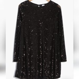 Sequin Long Sleeve Dress